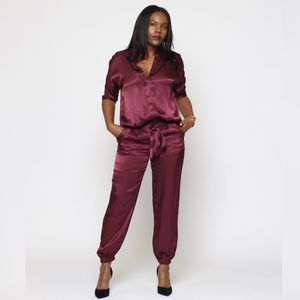 Satin Two Piece Jogger Set